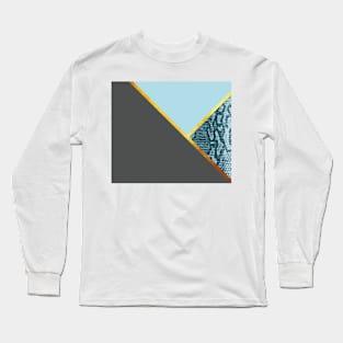 Abstract snake print, color blocking blue, grey Long Sleeve T-Shirt